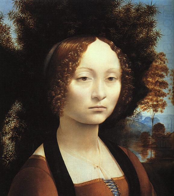  Leonardo  Da Vinci Portrait of Ginerva de'Benci-u oil painting picture